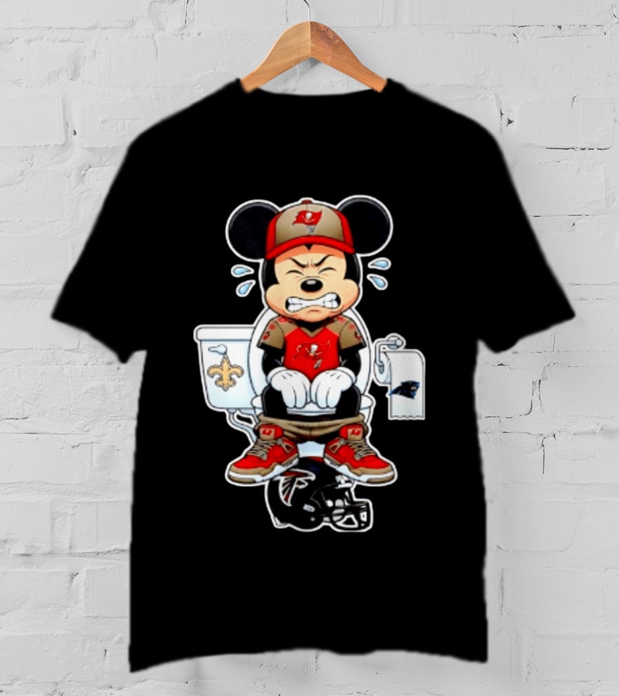 Mickey Toilet Tampa Bay Buccaneers Falcons Saints Panthers Football T-Shirt