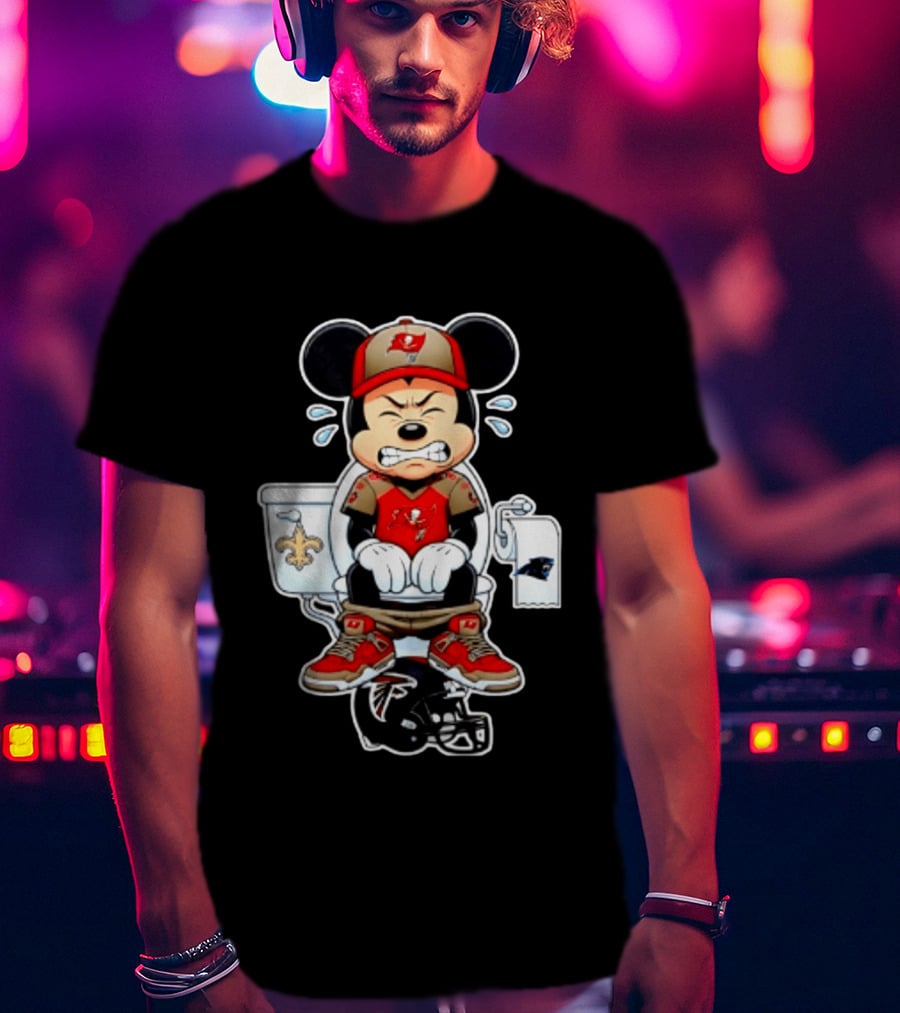 Mickey Toilet Tampa Bay Buccaneers Falcons Saints Panthers Football T-Shirt