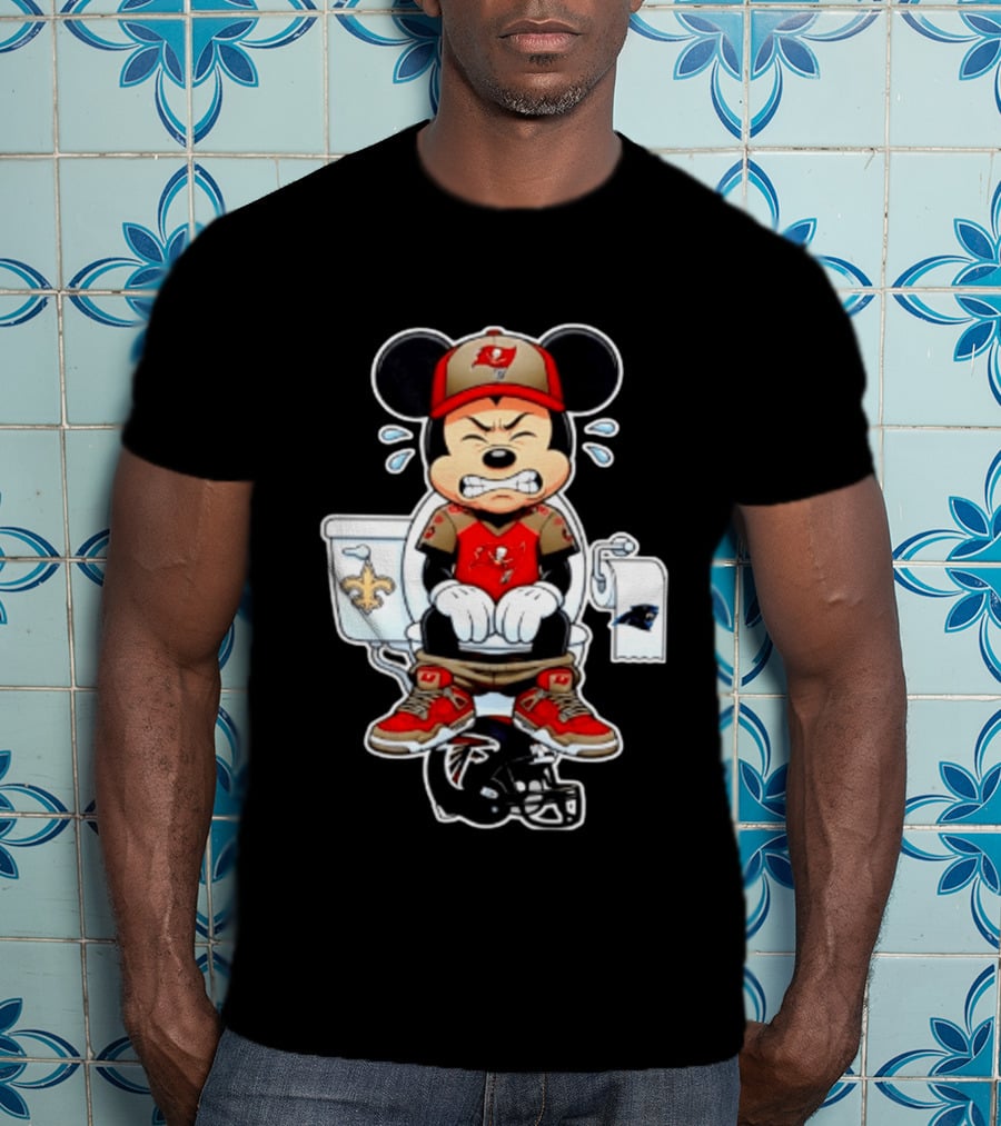 Mickey Toilet Tampa Bay Buccaneers Falcons Saints Panthers Football T-Shirt