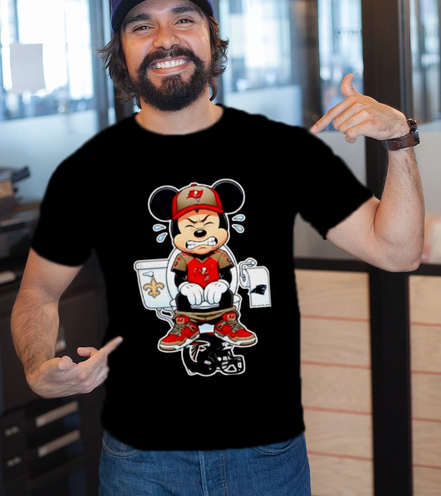 Mickey Toilet Tampa Bay Buccaneers Falcons Saints Panthers Football T-Shirt