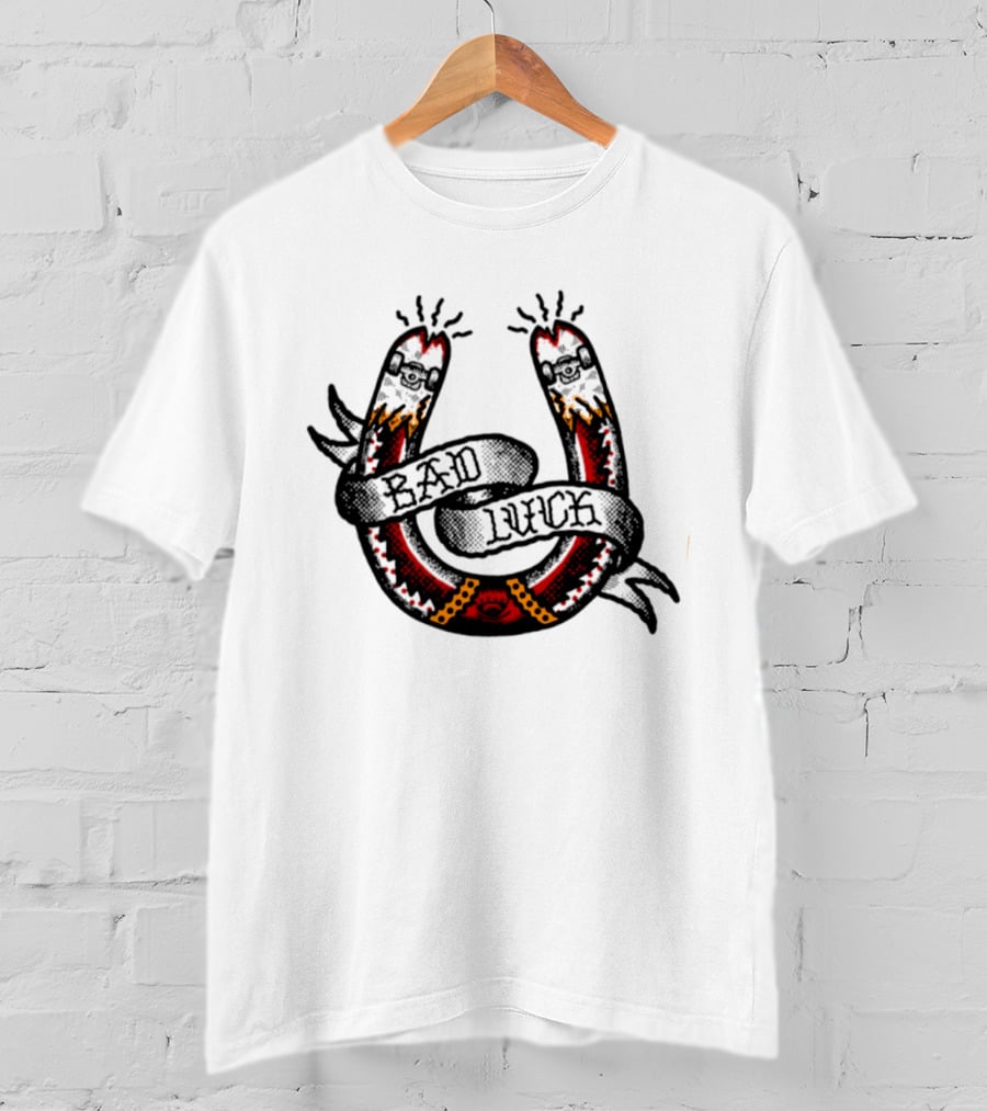 Bad Luck Horseshoe Skateboarding T-Shirt