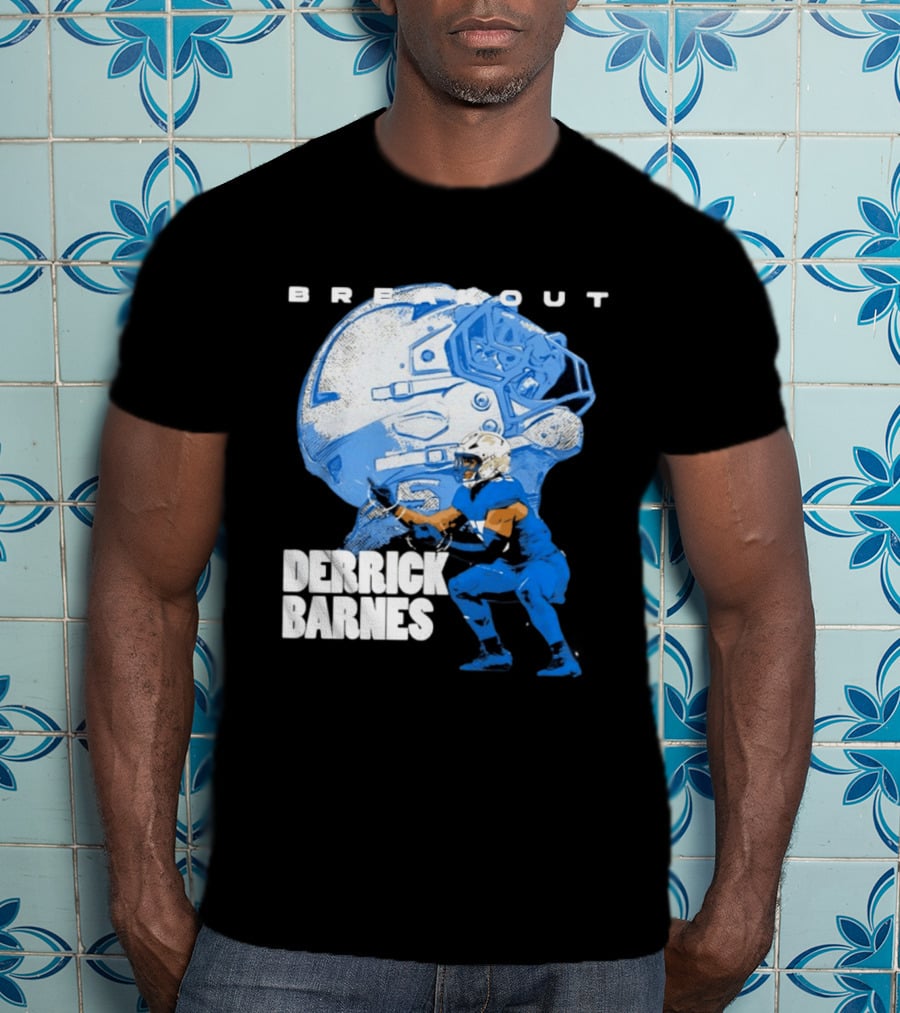 Derrick Barnes Detroit Lions Breakout Helmet T-Shirt