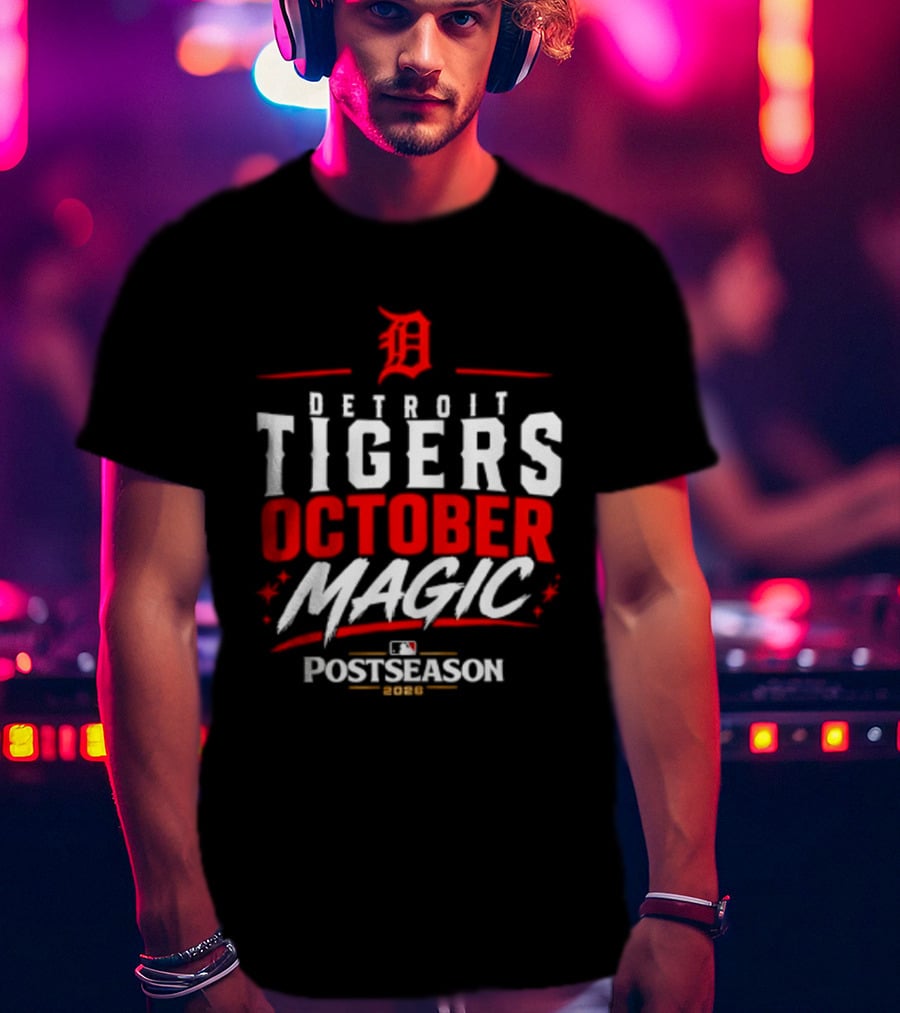 Detroit Tigers October Magic 2026 MLB Postseason Classic Team Spirit T-Shirt
