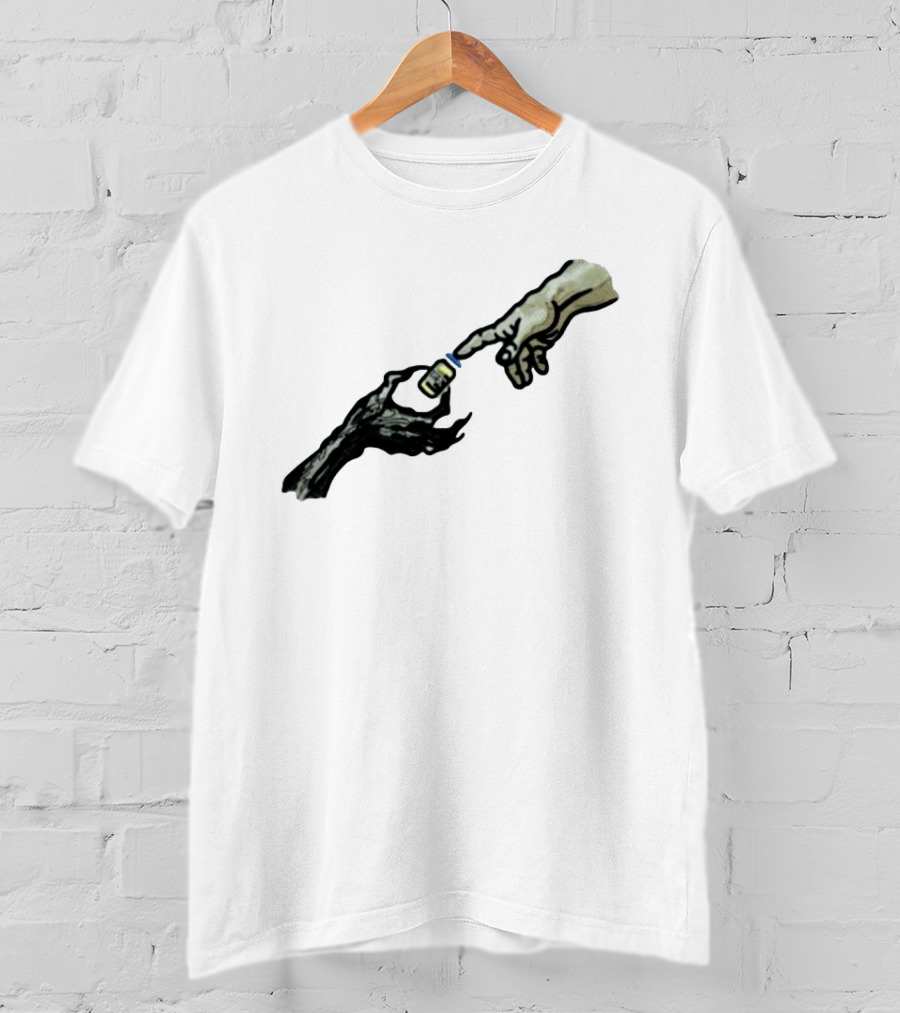 Michelangelo Creation Of Adam Vaccine Hand T-Shirt