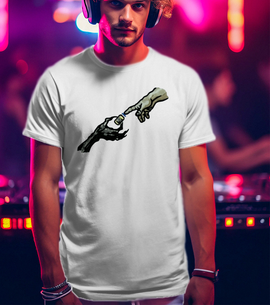 Michelangelo Creation Of Adam Vaccine Hand T-Shirt