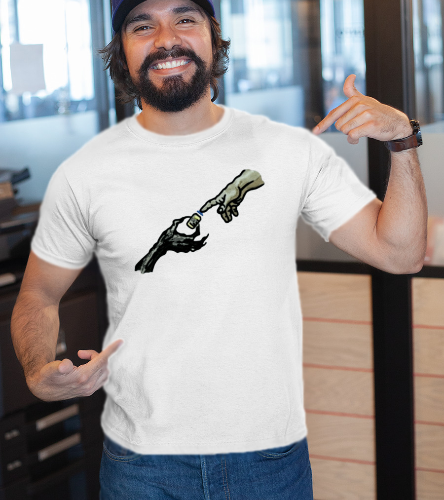 Michelangelo Creation Of Adam Vaccine Hand T-Shirt
