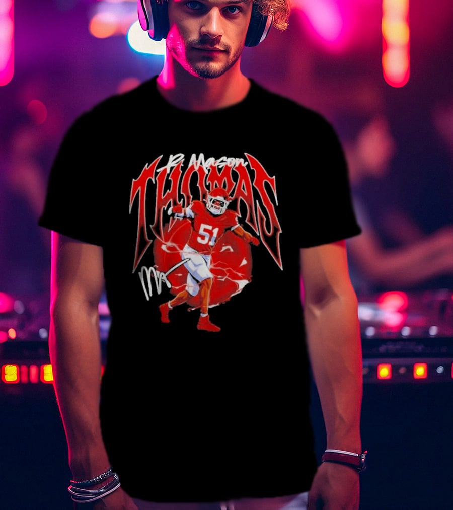 R Mason Thomas Kansas City Chiefs 51 Football Player T-Shirt