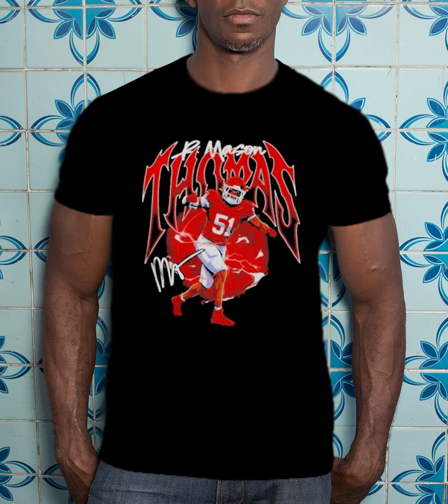 R Mason Thomas Kansas City Chiefs 51 Football Player T-Shirt