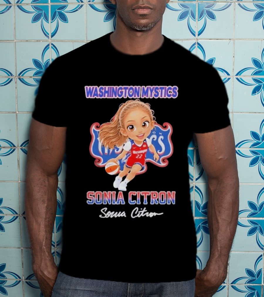 Washington Mystics Sonia Citron Basketball Player Caricature T-Shirt
