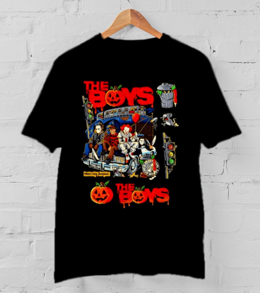 The Boys Protecting Nothing Haunting Everyone Horror Movie Icons Halloween Pumpkin T-Shirt