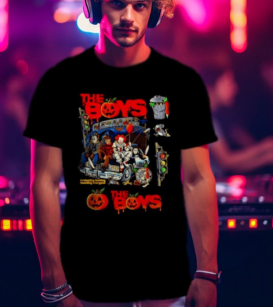 The Boys Protecting Nothing Haunting Everyone Horror Movie Icons Halloween Pumpkin T-Shirt