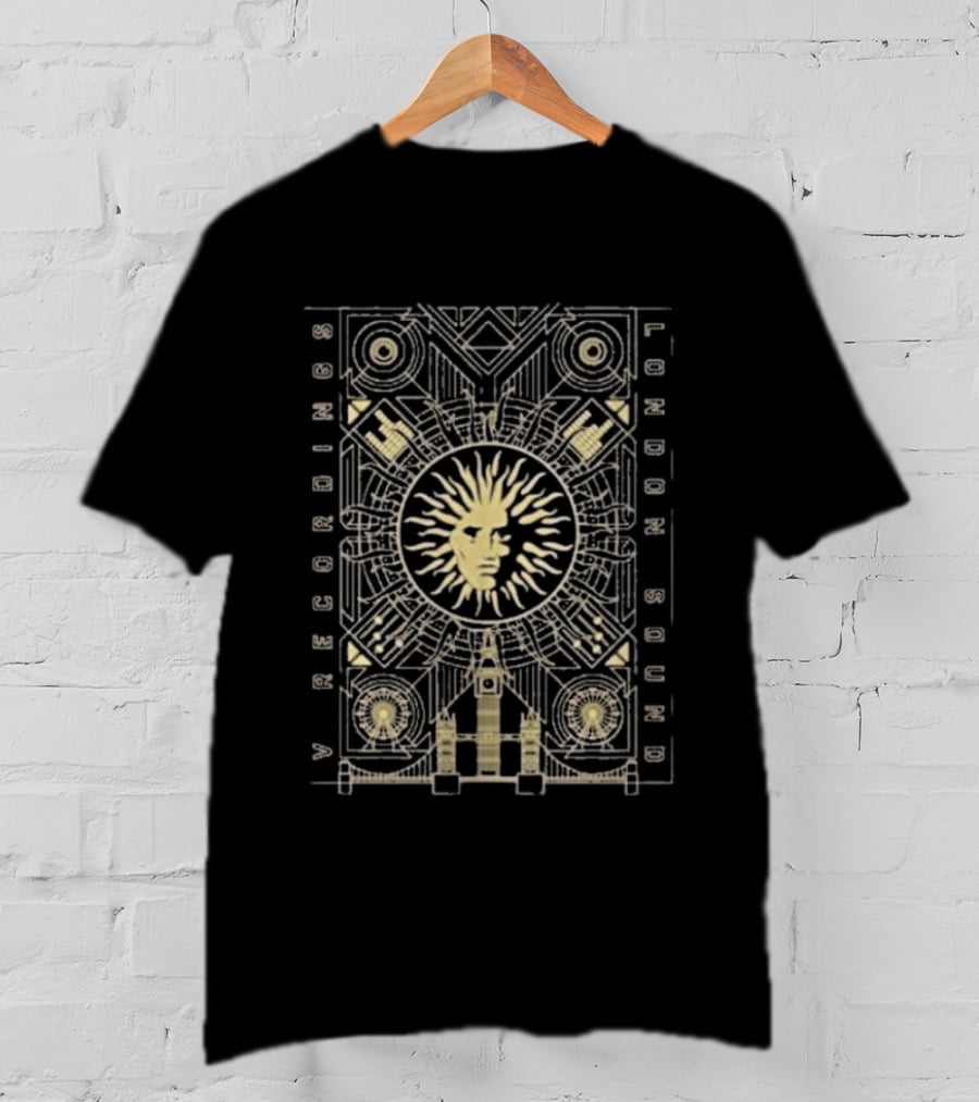 V Recordings V Deco Sunburst Geometric Art Deco T-Shirt