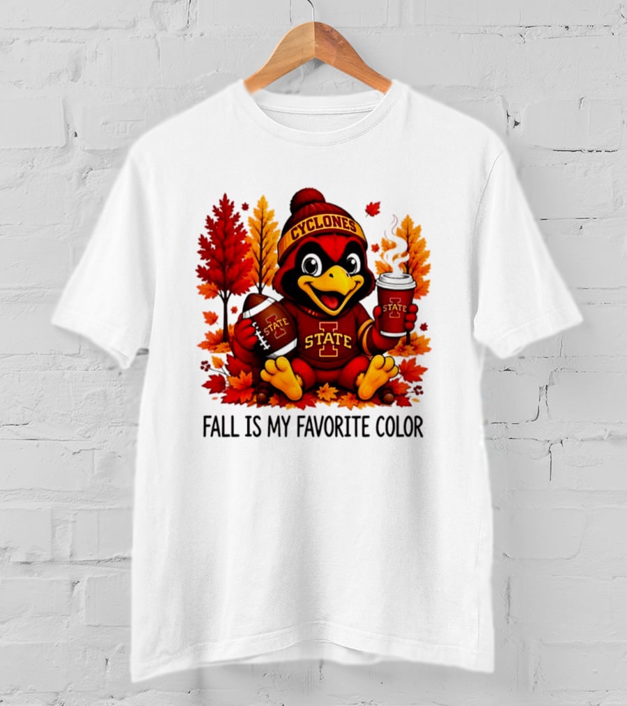 Iowa State Cyclones Fall Is My Favorite Color Football Leaves T-Shirt