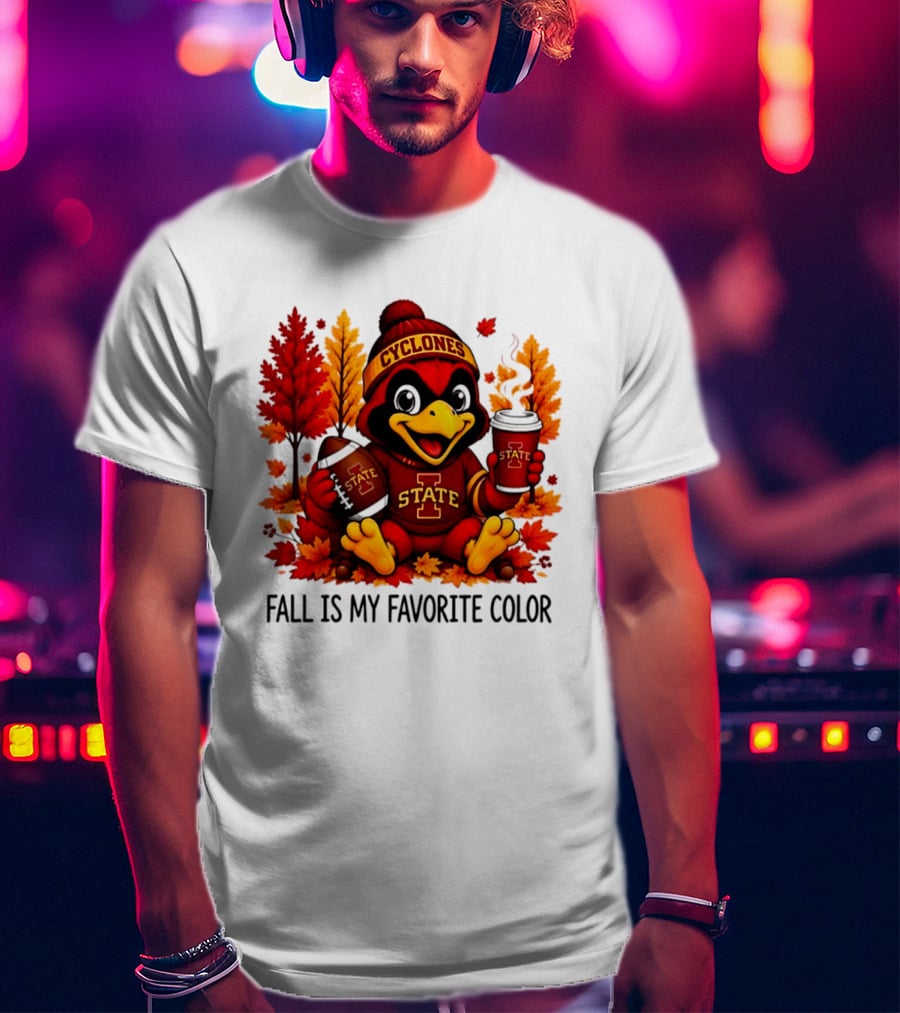 Iowa State Cyclones Fall Is My Favorite Color Football Leaves T-Shirt