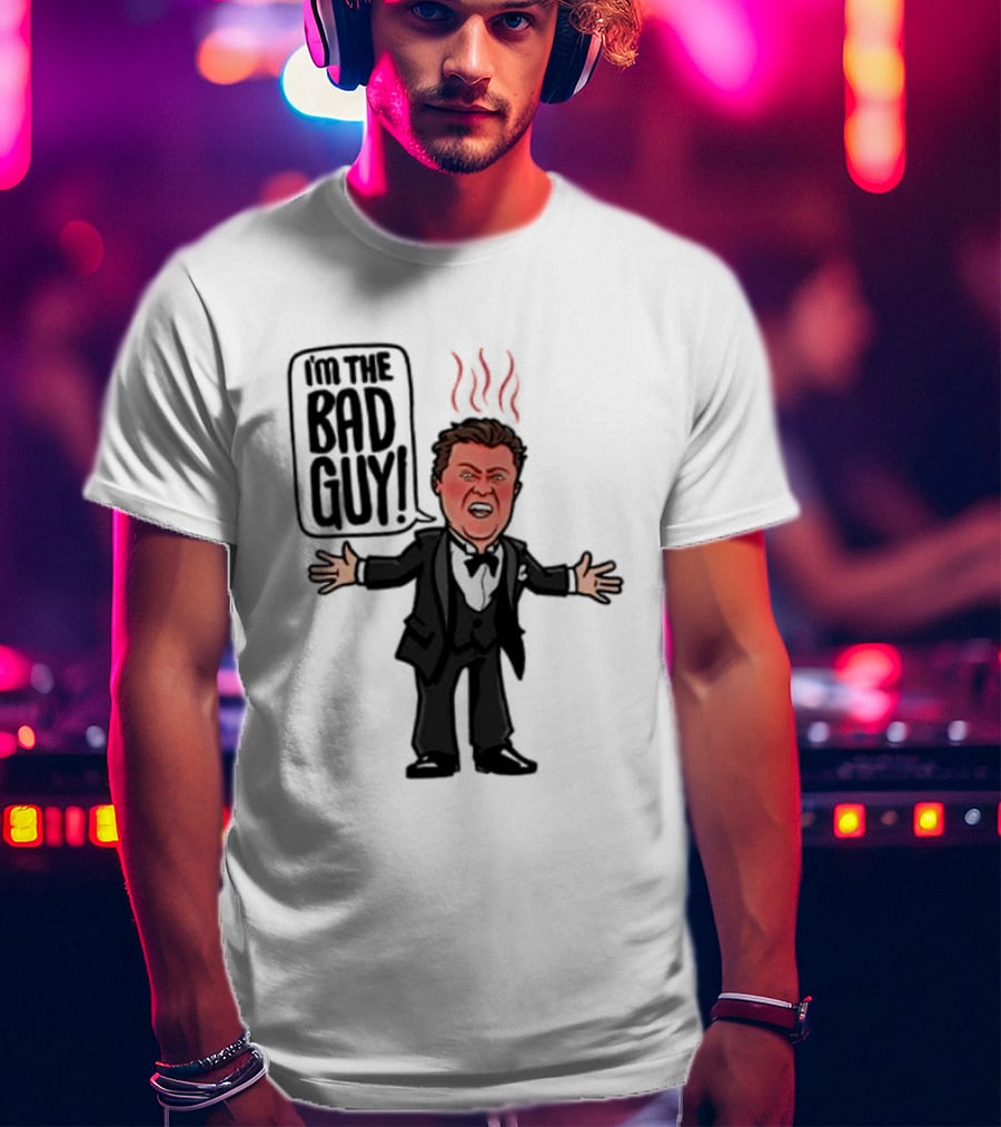 Say Hello To The Bad Guy Cartoon Flames Expression T-Shirt