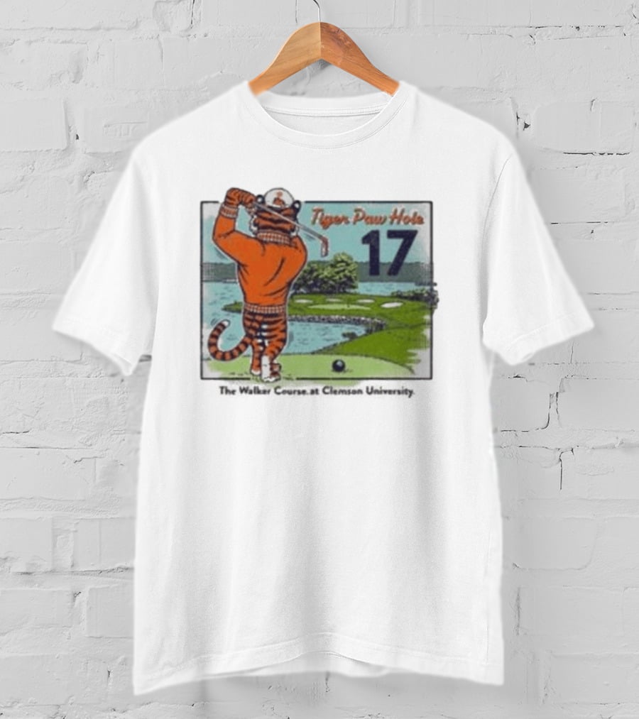Tiger Paw Hole 17 The Walker Course Clemson University T-Shirt