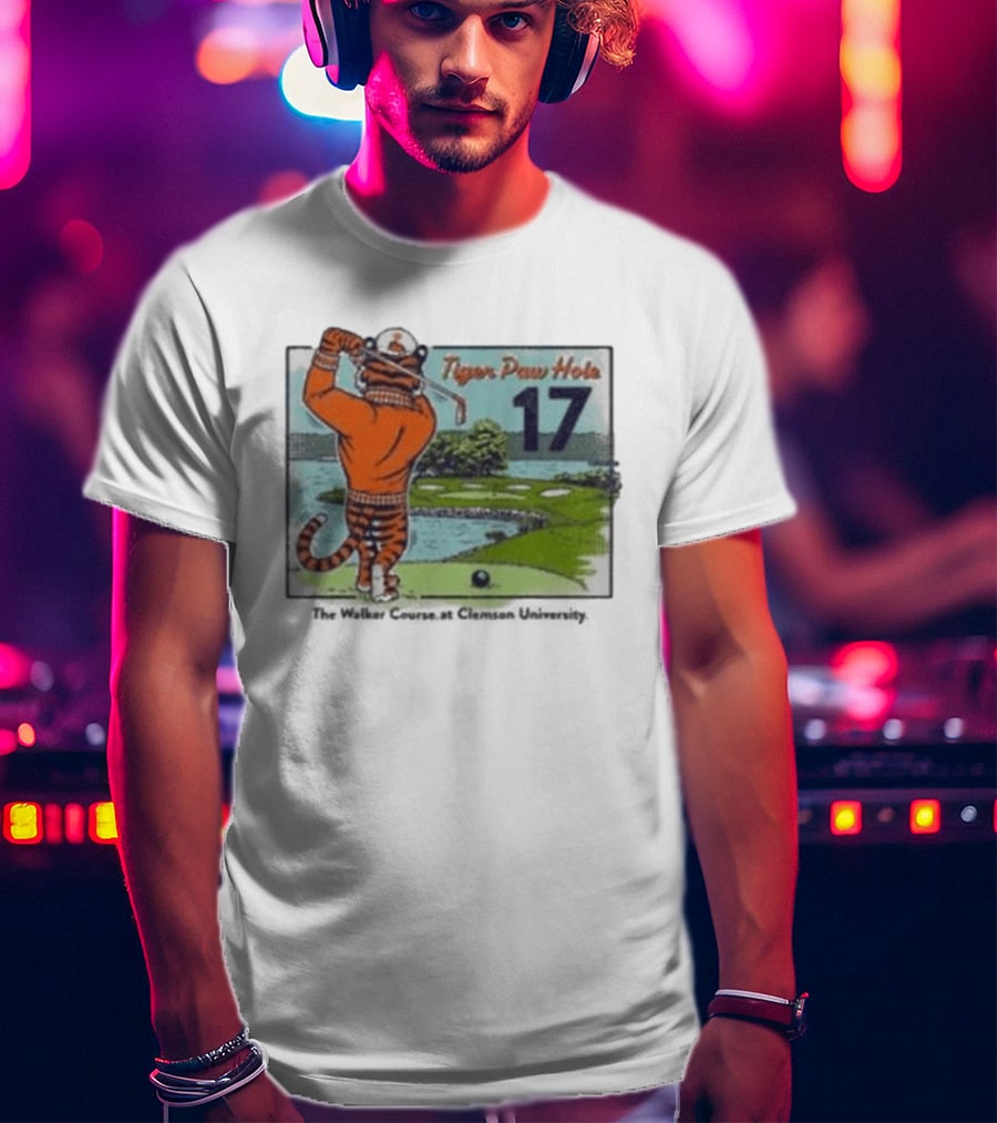 Tiger Paw Hole 17 The Walker Course Clemson University T-Shirt