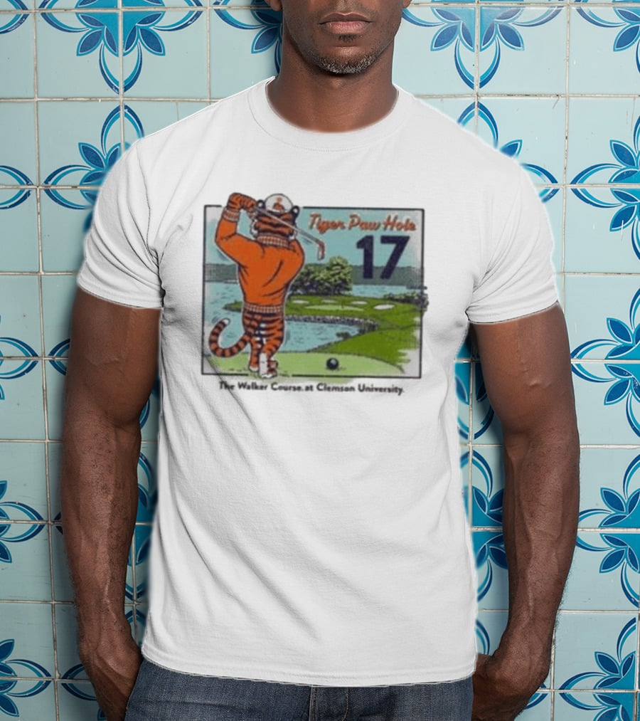 Tiger Paw Hole 17 The Walker Course Clemson University T-Shirt