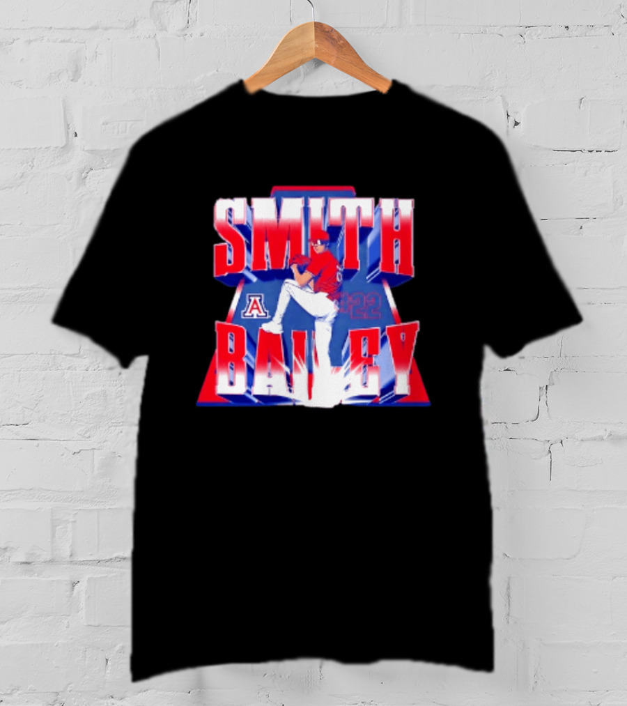 Smith Bailey 22 Arizona Wildcats NCAA Baseball Player T-Shirt