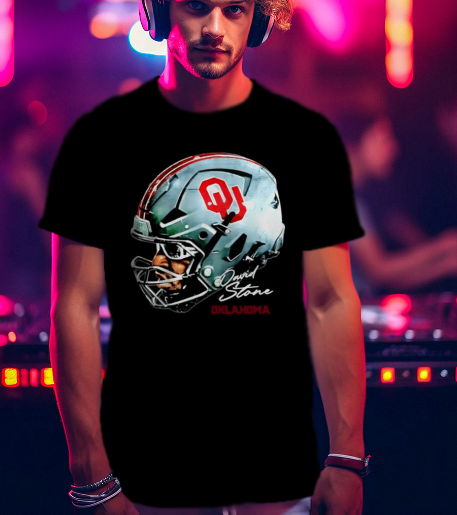 David Stone Oklahoma Sooners NCAA Football OU Helmet T-Shirt