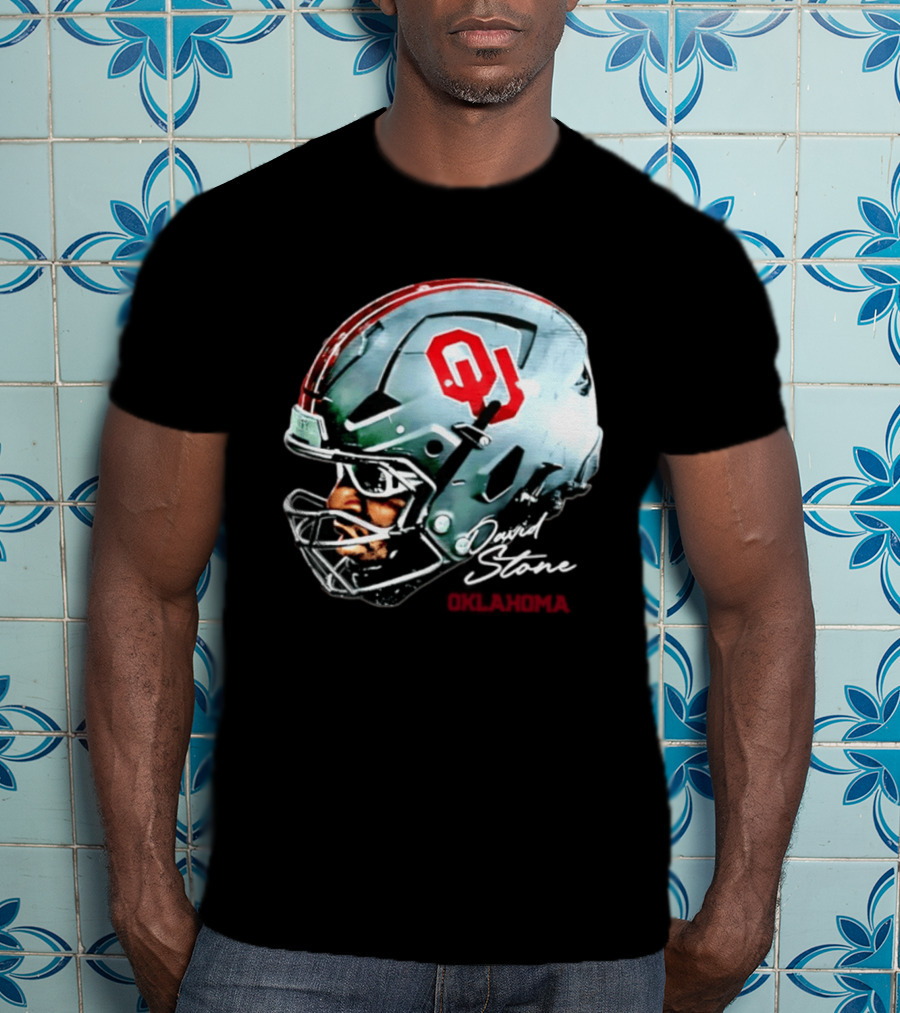 David Stone Oklahoma Sooners NCAA Football OU Helmet T-Shirt