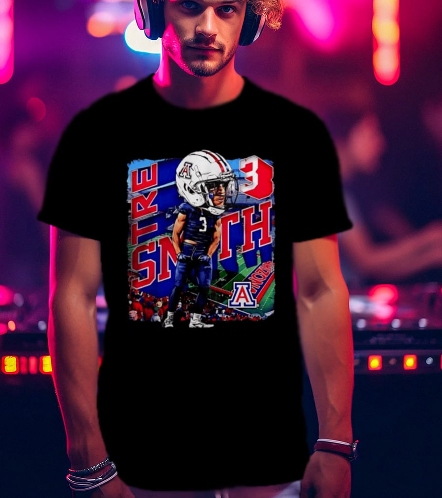 Tre Smith 3 Arizona Wildcats NCAA Football Caricature T-Shirt