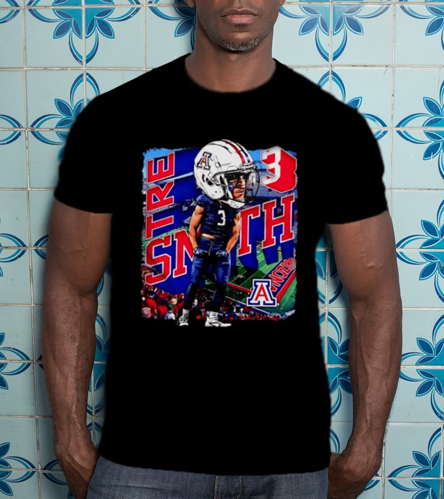 Tre Smith 3 Arizona Wildcats NCAA Football Caricature T-Shirt