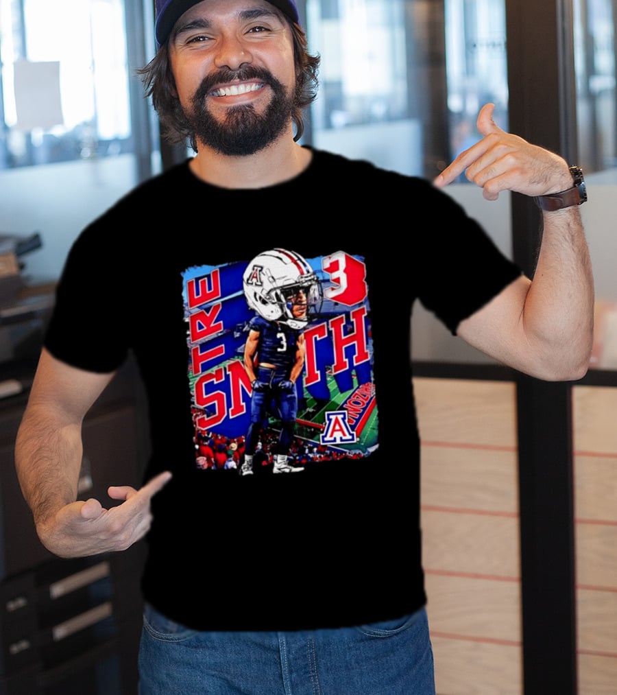 Tre Smith 3 Arizona Wildcats NCAA Football Caricature T-Shirt