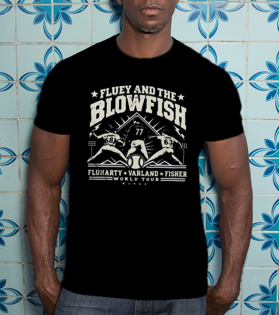 Fluey And The Blowfish Fluharty Varland Fisher World Tour T-Shirt
