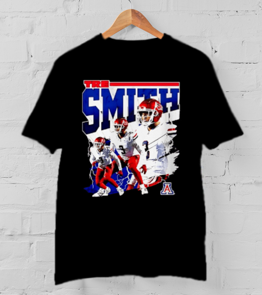 Tre Smith 3 Arizona Wildcats NCAA Football Player T-Shirt