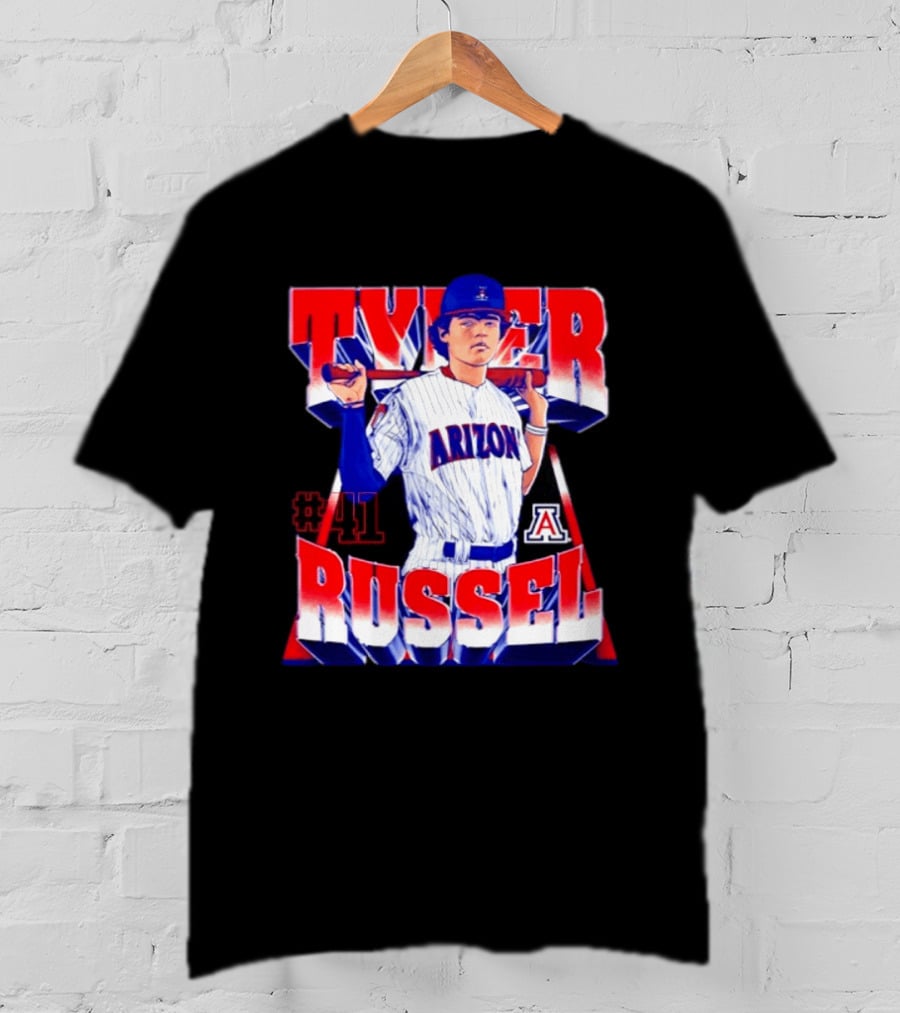Tyler Russell #41 Arizona Wildcats NCAA Baseball Player T-Shirt