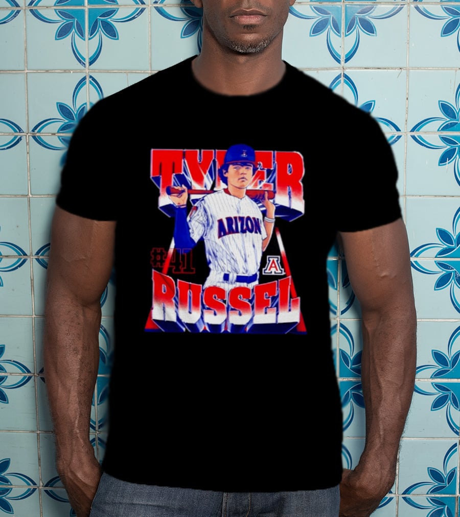 Tyler Russell #41 Arizona Wildcats NCAA Baseball Player T-Shirt
