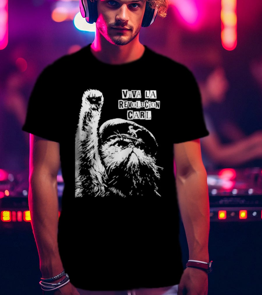 Viva La Revolucion Carl Cat Che Guevara T-Shirt