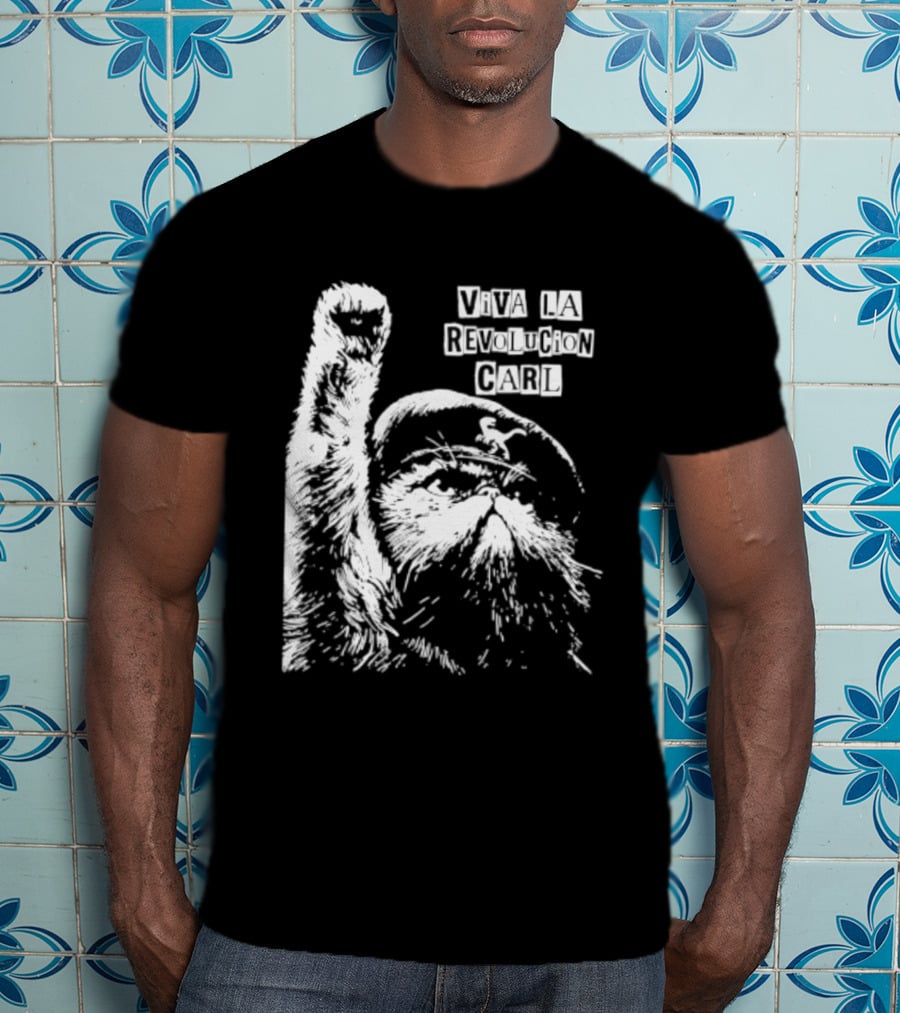 Viva La Revolucion Carl Cat Che Guevara T-Shirt