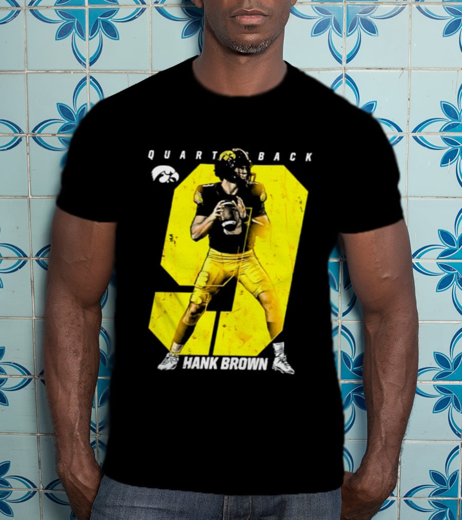 Hank Brown 9 Iowa Hawkeyes NCAA Football Quarterback Player Number T-Shirt