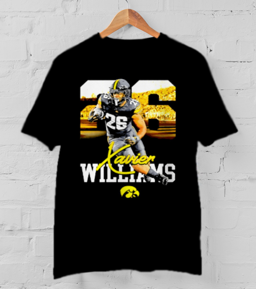 Iowa Hawkeyes Xavier Williams 26 NCAA Football Player Number T-Shirt