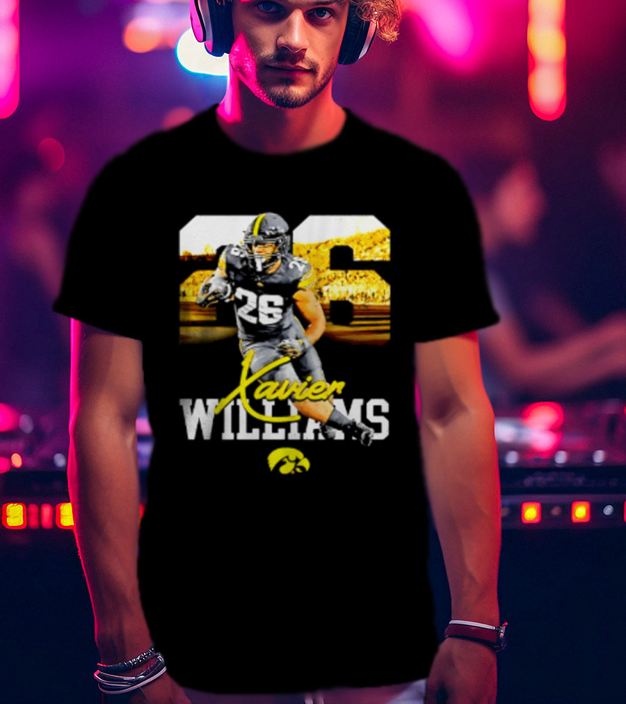 Iowa Hawkeyes Xavier Williams 26 NCAA Football Player Number T-Shirt