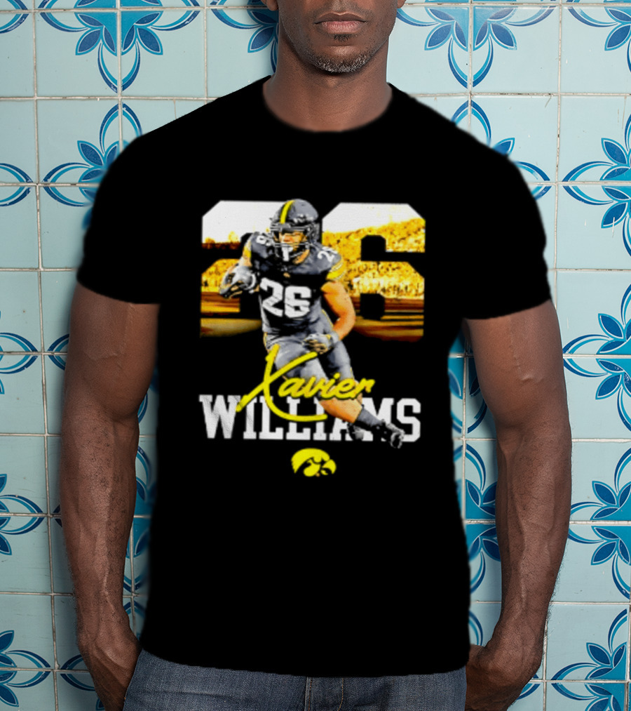 Iowa Hawkeyes Xavier Williams 26 NCAA Football Player Number T-Shirt