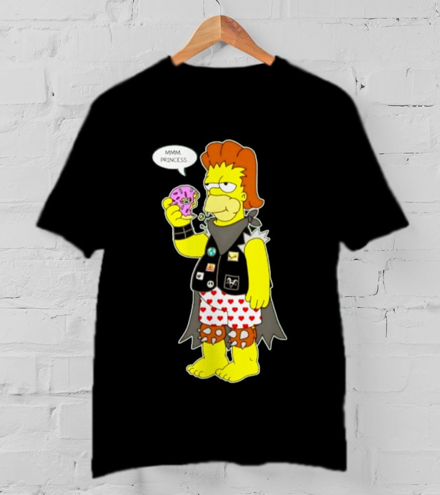 The Simpsons Homer Mmm Princess Punk Donut Eating T-Shirt
