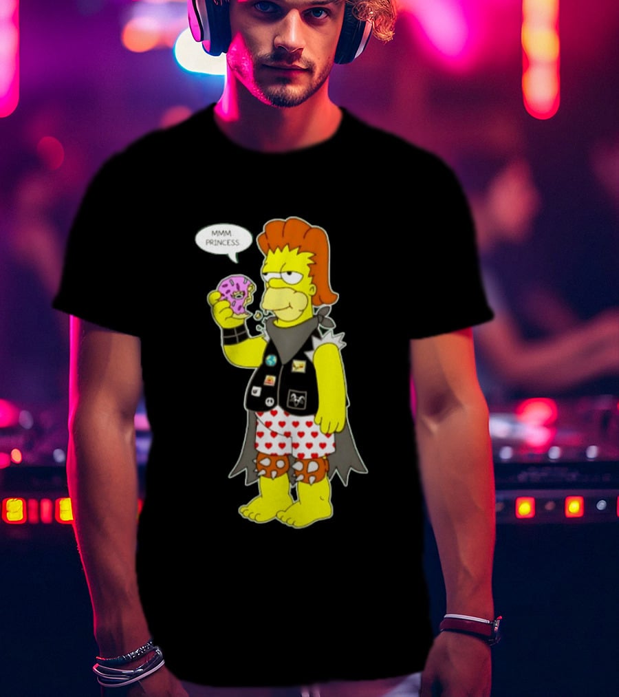 The Simpsons Homer Mmm Princess Punk Donut Eating T-Shirt