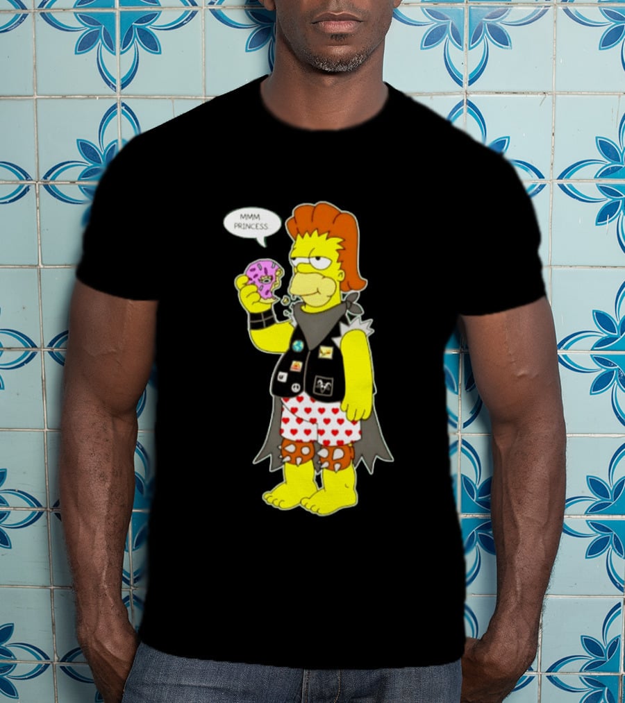 The Simpsons Homer Mmm Princess Punk Donut Eating T-Shirt