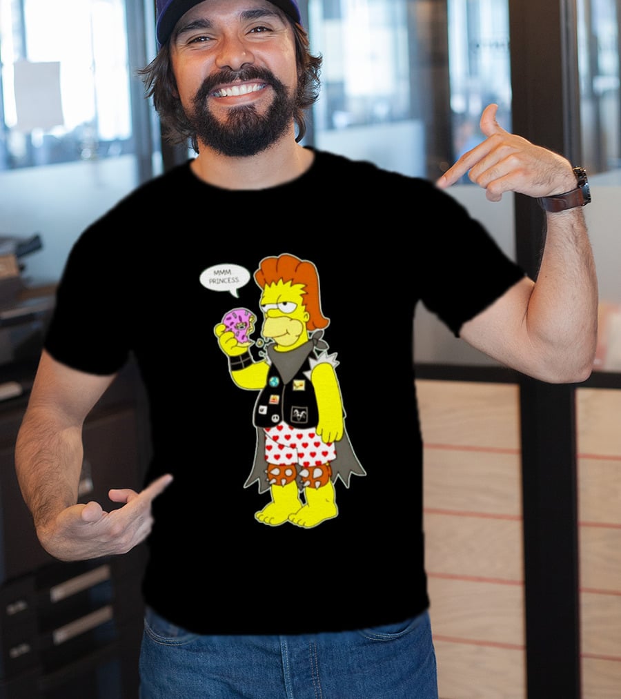 The Simpsons Homer Mmm Princess Punk Donut Eating T-Shirt