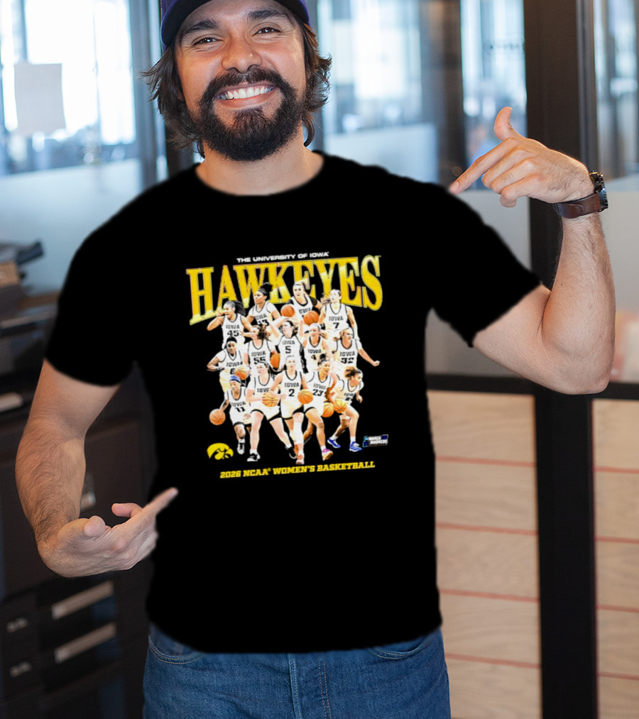 The University Of Iowa Hawkeyes 2026 NCAA Women's Basketball Team Players T-Shirt