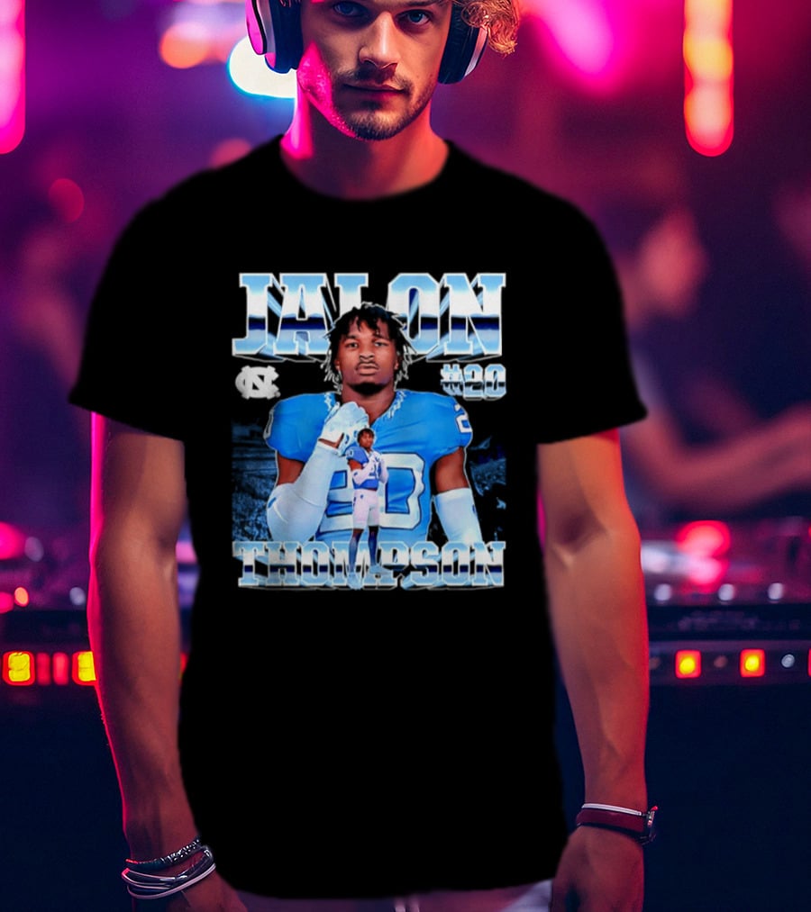 Jalon Thompson 20 North Carolina Tar Heels NCAA Football T-Shirt