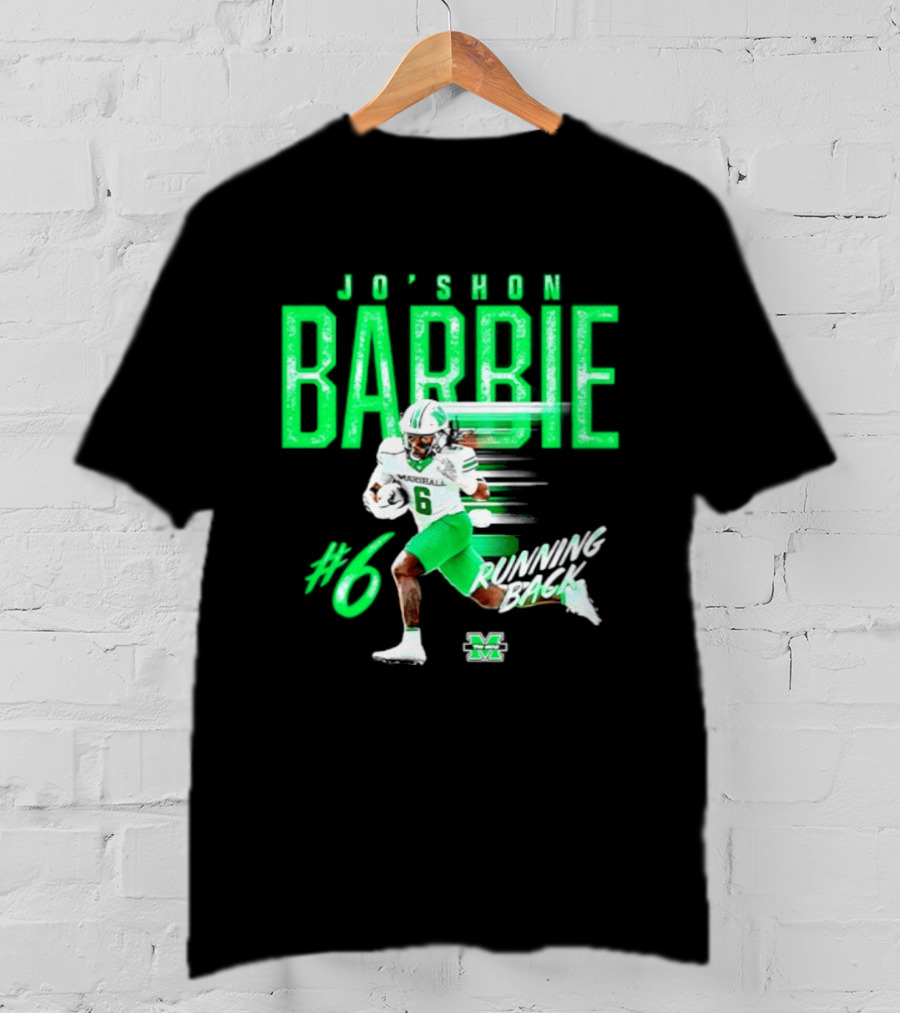 Jo'shon Barbie 6 Marshall Thundering Herd Running Back NCAA Football Player T-Shirt