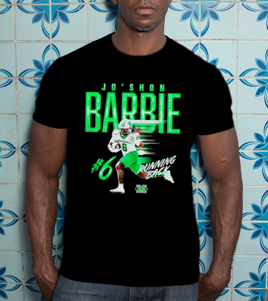 Jo'shon Barbie 6 Marshall Thundering Herd Running Back NCAA Football Player T-Shirt