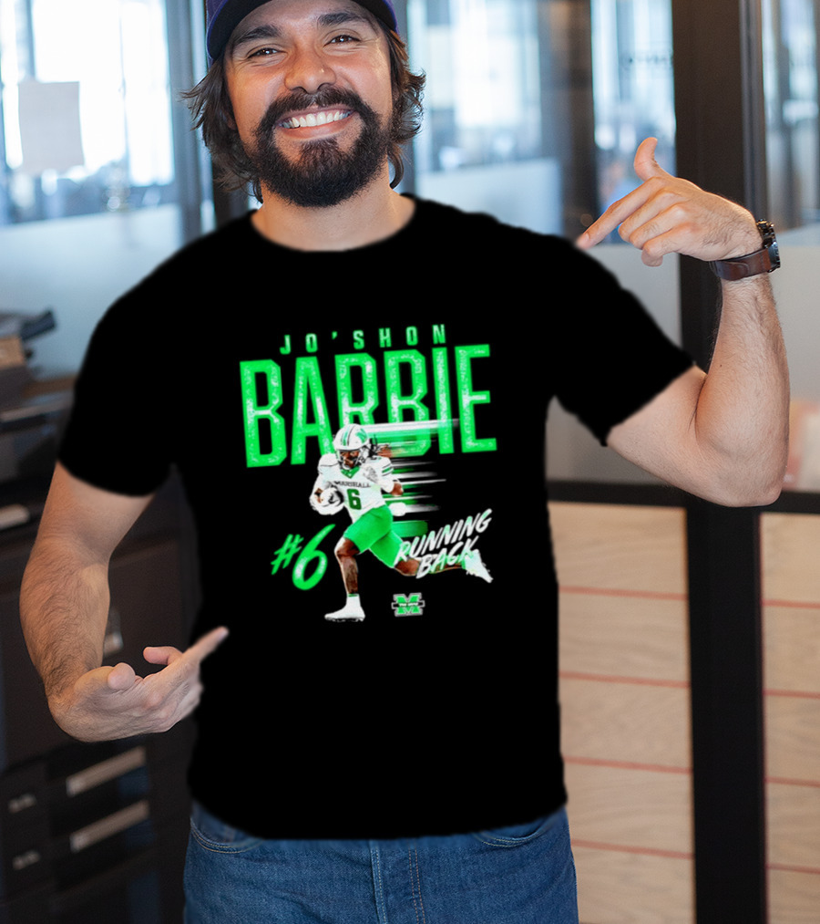 Jo'shon Barbie 6 Marshall Thundering Herd Running Back NCAA Football Player T-Shirt