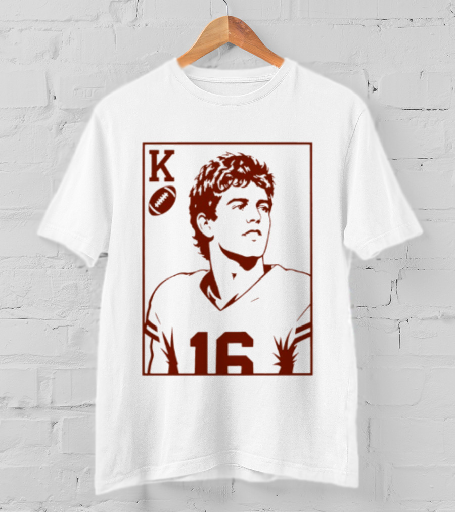 Arch Manning Texas Longhorns Quarterback King Of Hearts Playing Card 16 T-Shirt