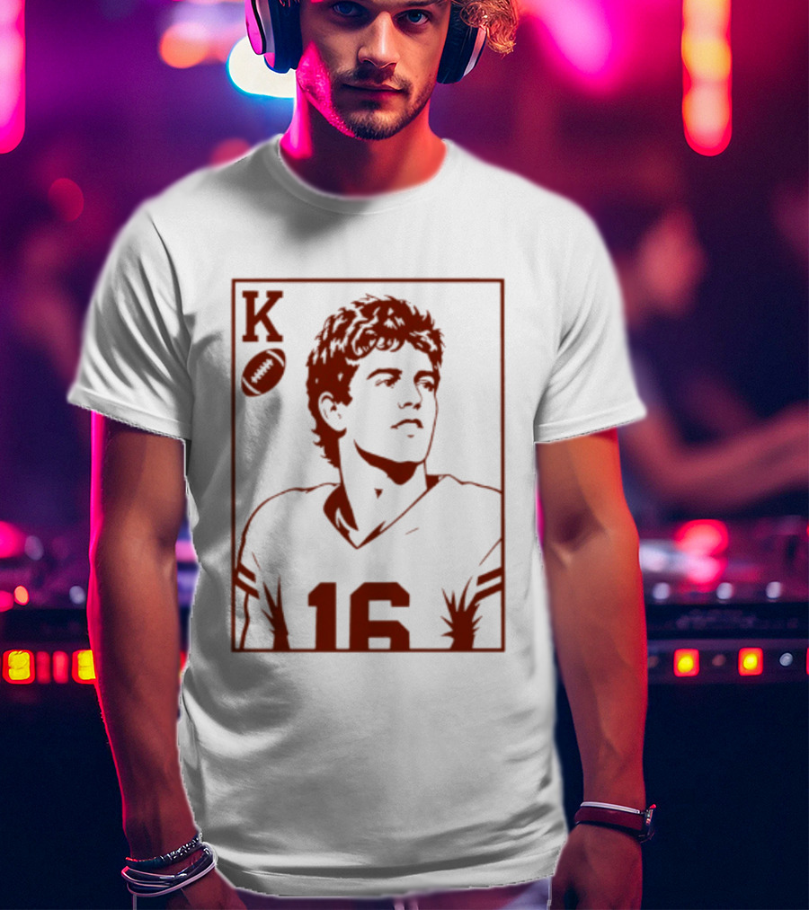 Arch Manning Texas Longhorns Quarterback King Of Hearts Playing Card 16 T-Shirt