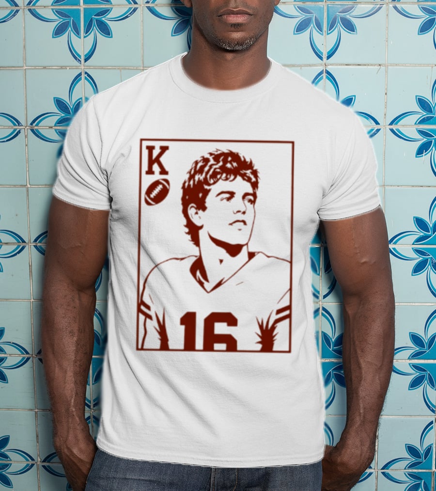 Arch Manning Texas Longhorns Quarterback King Of Hearts Playing Card 16 T-Shirt